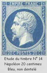 Etude  du planchage du<br>Napoléon non-dentelé n°14